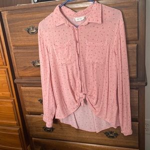 Pink dress shirt, size XL.